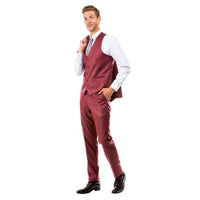 Men's Hybrid - Fit 3pc Sharkskin Suit w/ Expandable Waistband - Bundle Bus