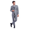 Men's Hybrid - Fit 3pc Sharkskin Suit w/ Expandable Waistband - Bundle Bus