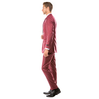 Men's Hybrid - Fit 3pc Sharkskin Suit w/ Expandable Waistband - Bundle Bus