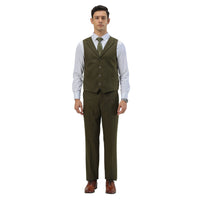 Men's Hybrid - Fit 3pc Tweed Suit w/ Expandable Waistband - Bundle Bus