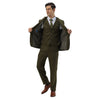 Men's Hybrid - Fit 3pc Tweed Suit w/ Expandable Waistband - Bundle Bus