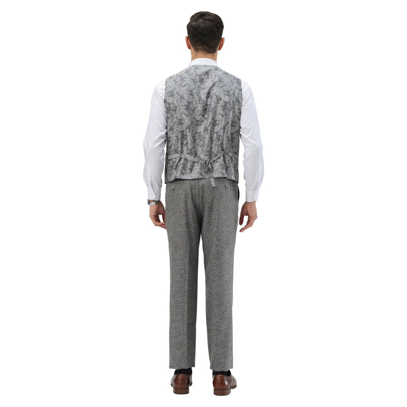 Men's Hybrid - Fit 3pc Tweed Suit w/ Expandable Waistband - Bundle Bus