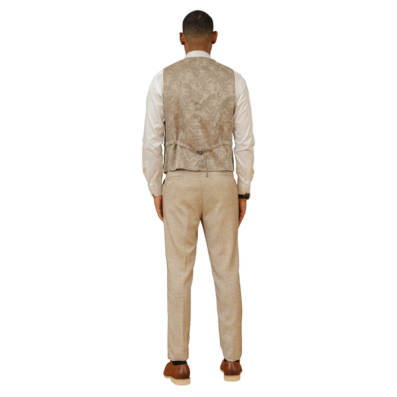 Men's Hybrid - Fit 3pc Tweed Suit w/ Expandable Waistband - Bundle Bus