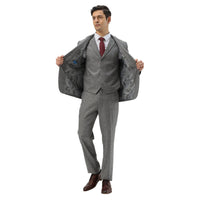 Men's Hybrid - Fit 3pc Tweed Suit w/ Expandable Waistband - Bundle Bus