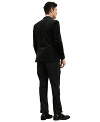 Men's Hybrid Fit Velvet Sport Coat w/ Satin Peak Lapel - Bundle Bus