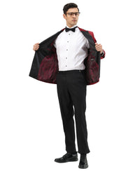 Men's Hybrid Fit Velvet Sport Coat w/ Satin Peak Lapel - Bundle Bus