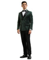 Men's Hybrid Fit Velvet Sport Coat w/ Satin Peak Lapel - Bundle Bus