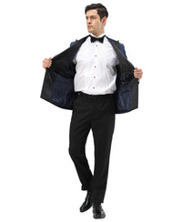 Men's Hybrid Fit Velvet Sport Coat w/ Satin Peak Lapel - Bundle Bus
