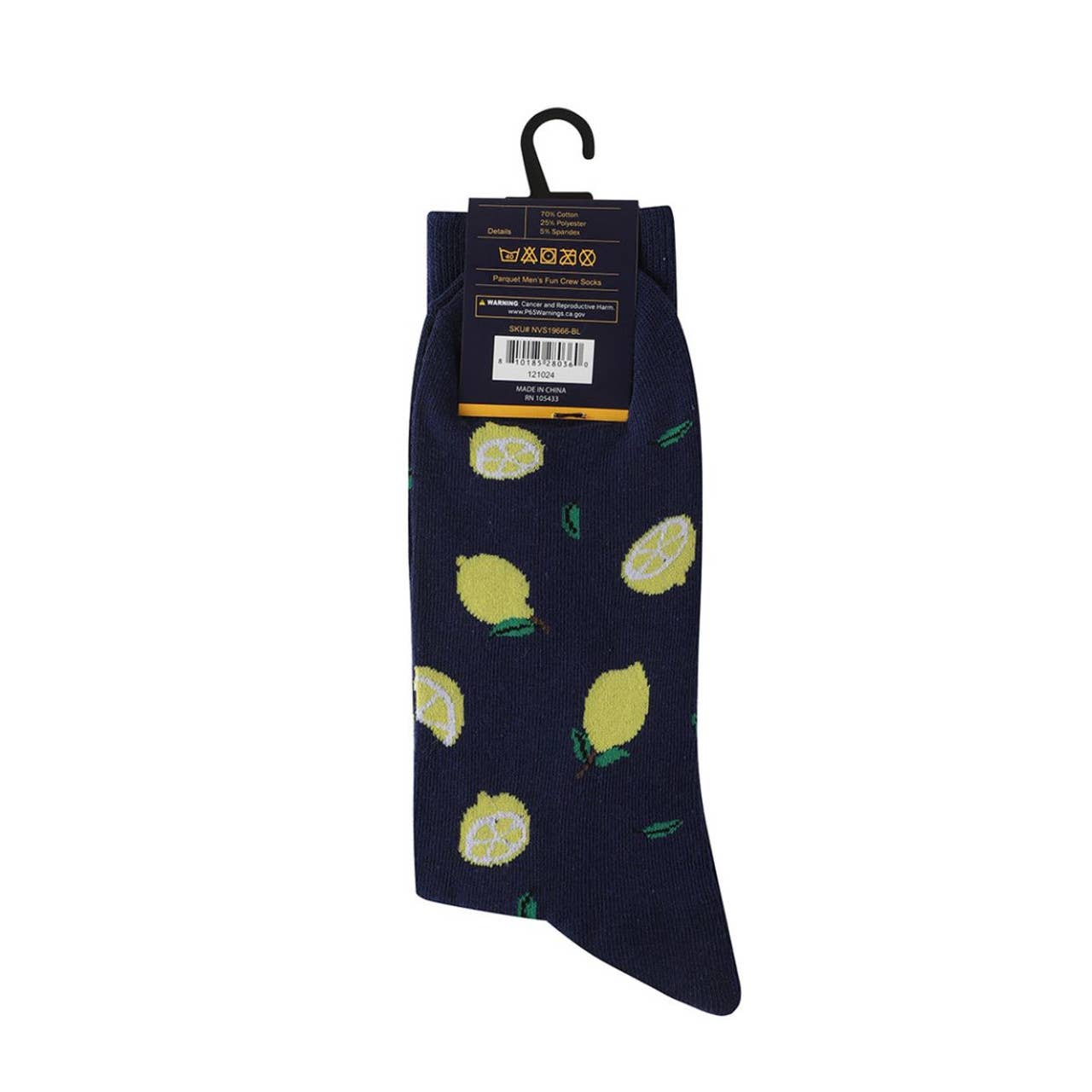 Men's Lemon Novelty Socks - NVS19666 - BL - Bundle Bus