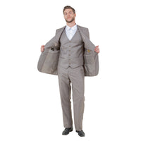 Men's Modern - Fit 3 - Piece Suit Set w/ Jacket, Vest and Pants - Bundle Bus