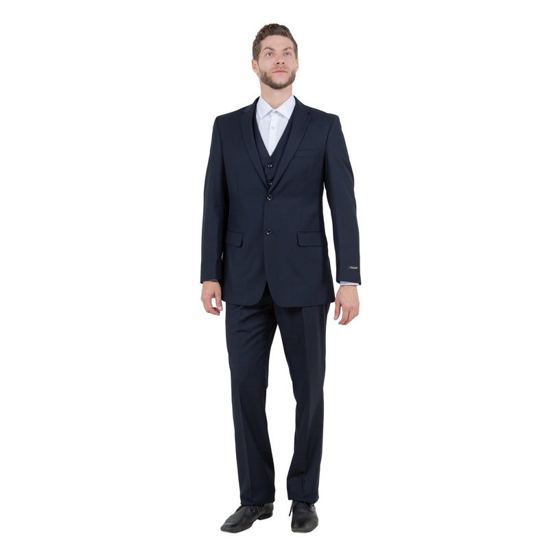 Men's Modern - Fit 3 - Piece Suit Set w/ Jacket, Vest and Pants - Bundle Bus