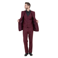 Men's Modern - Fit 3 - Piece Suit Set w/ Jacket, Vest and Pants - Bundle Bus