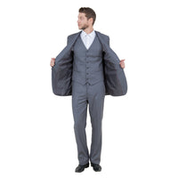 Men's Modern - Fit 3 - Piece Suit Set w/ Jacket, Vest and Pants - Bundle Bus