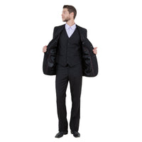 Men's Modern - Fit 3 - Piece Suit Set w/ Jacket, Vest and Pants - Bundle Bus