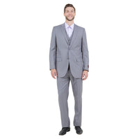 Men's Modern - Fit 3pc Pinstripe Suit, Notch Lapel - Bundle Bus