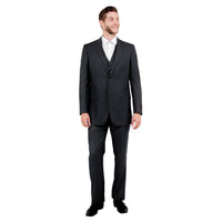 Men's Modern - Fit 3pc Pinstripe Suit, Notch Lapel - Bundle Bus