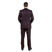 Men's Modern - Fit 3pc Sharkskin Suit Set - Bundle Bus