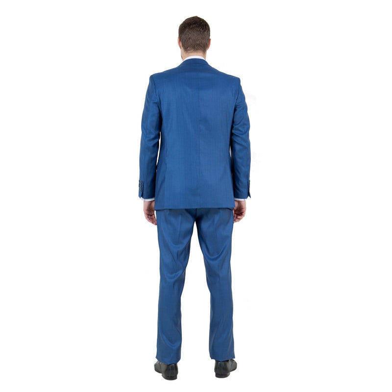 Men's Modern - Fit 3pc Sharkskin Suit Set - Bundle Bus