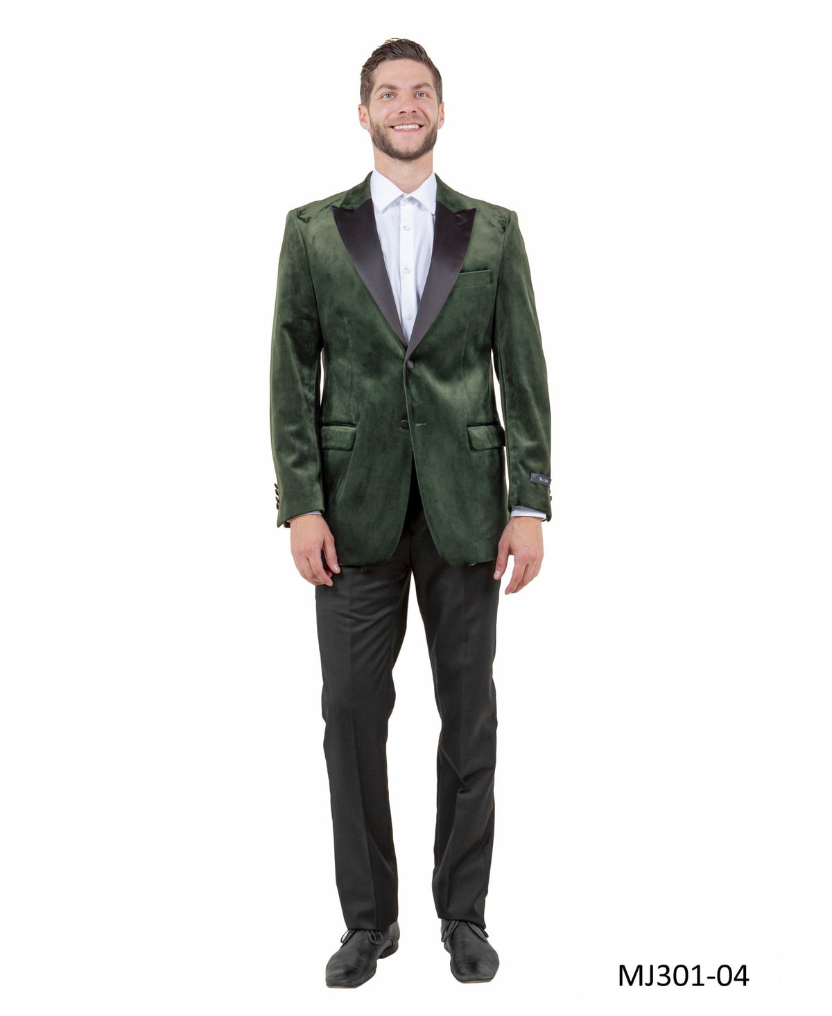 Men's Modern Fit Sport Coat w/ Satin Peak Lapel - Bundle Bus
