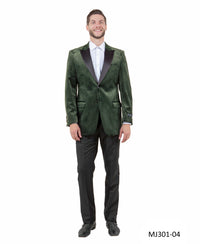Men's Modern Fit Sport Coat w/ Satin Peak Lapel - Bundle Bus