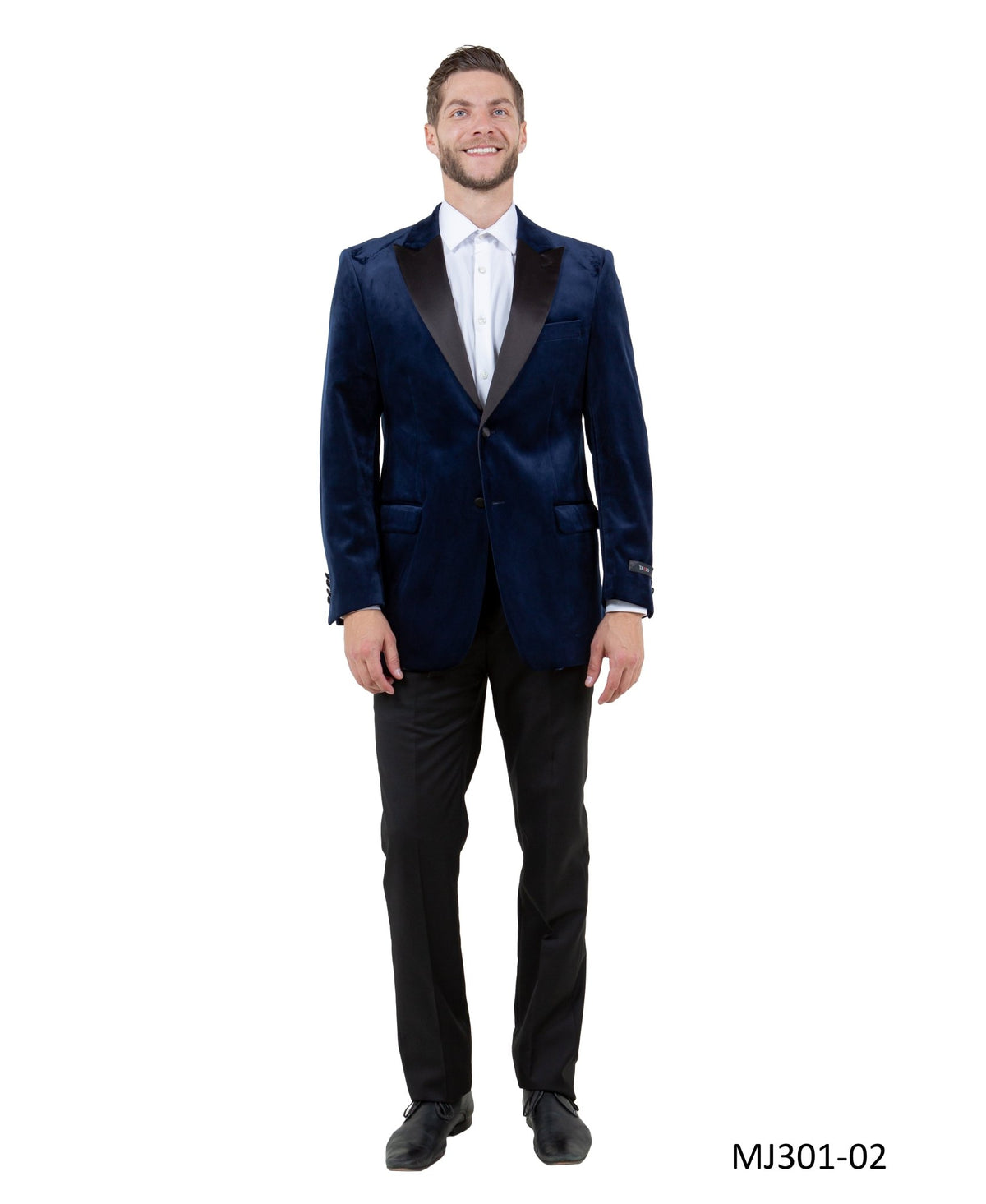 Men's Modern Fit Sport Coat w/ Satin Peak Lapel - Bundle Bus