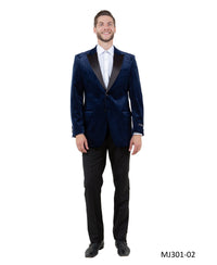 Men's Modern Fit Sport Coat w/ Satin Peak Lapel - Bundle Bus