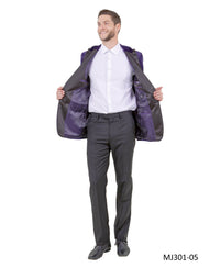 Men's Modern Fit Sport Coat w/ Satin Peak Lapel - Bundle Bus