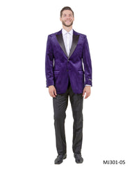 Men's Modern Fit Sport Coat w/ Satin Peak Lapel - Bundle Bus