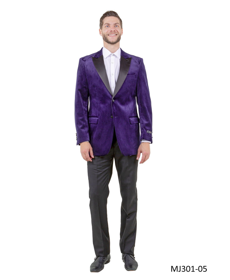 Men's Modern Fit Sport Coat w/ Satin Peak Lapel - Bundle Bus