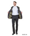 Men's Modern Fit Sport Coat w/ Satin Peak Lapel - Bundle Bus