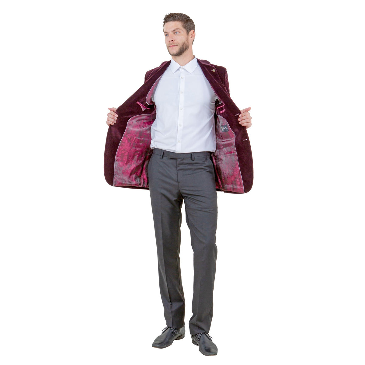 Men's Modern Fit Velvet Blazer Only - Bundle Bus