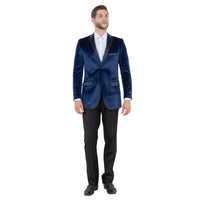 Men's Modern Fit Velvet Blazer w/ Elbow Patch - Bundle Bus