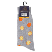 Men's Orange Fruit Novelty Socks - NVS19667 - GRY - Bundle Bus