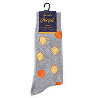 Men's Orange Fruit Novelty Socks - NVS19667 - GRY - Bundle Bus