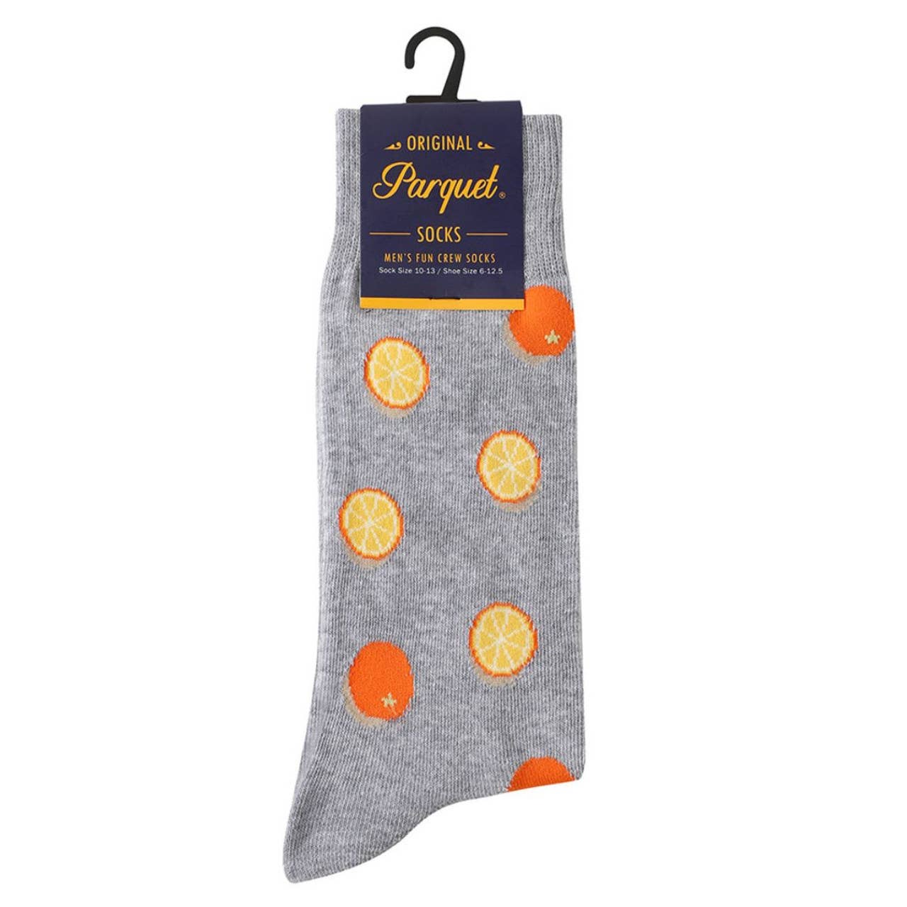 Men's Orange Fruit Novelty Socks - NVS19667 - GRY - Bundle Bus