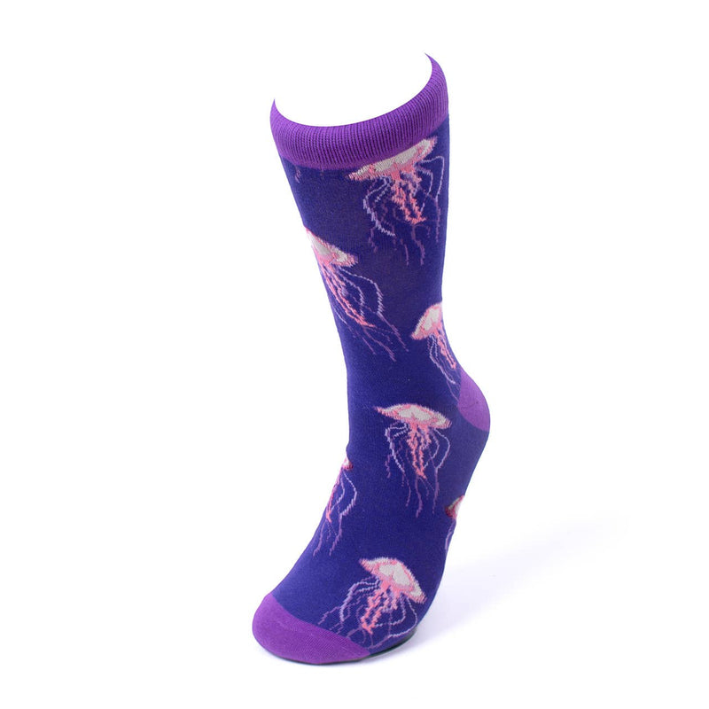 Men's Pink Jellyfish Novelty Socks - NVS19643 - PUR - Bundle Bus
