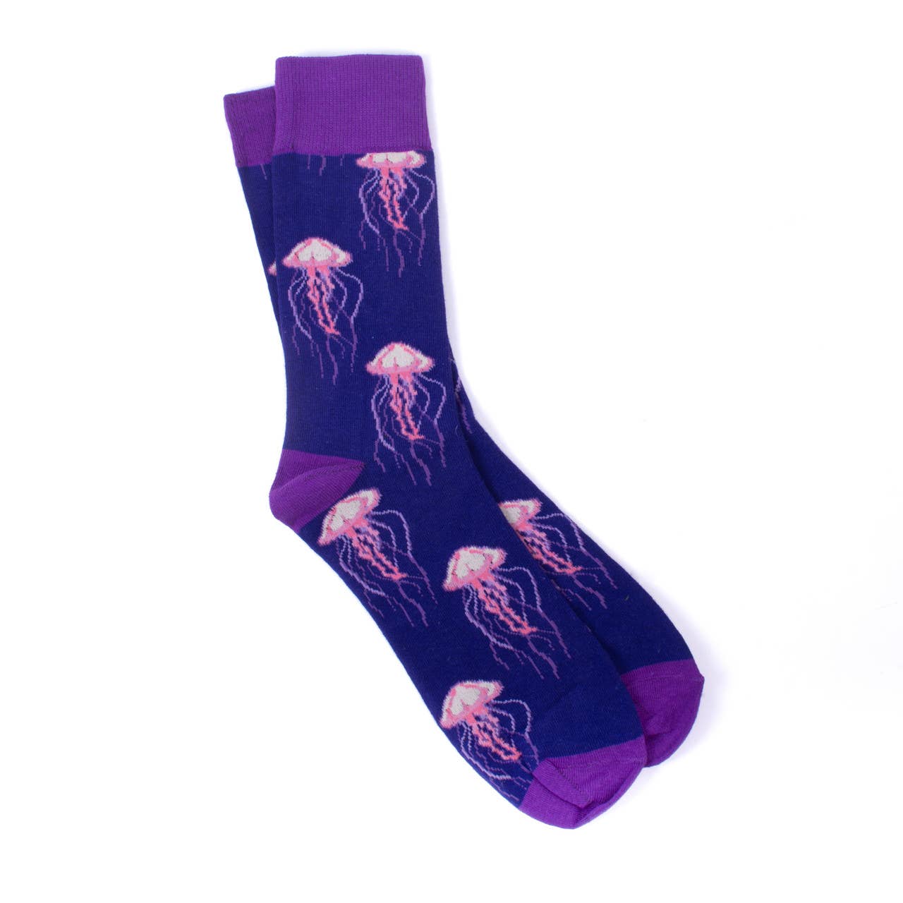 Men's Pink Jellyfish Novelty Socks - NVS19643 - PUR - Bundle Bus