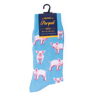 Men's Pink Pigs Novelty Socks - NVS19636 - BL - Bundle Bus
