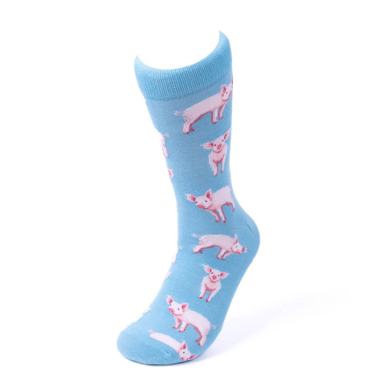 Men's Pink Pigs Novelty Socks - NVS19636 - BL - Bundle Bus
