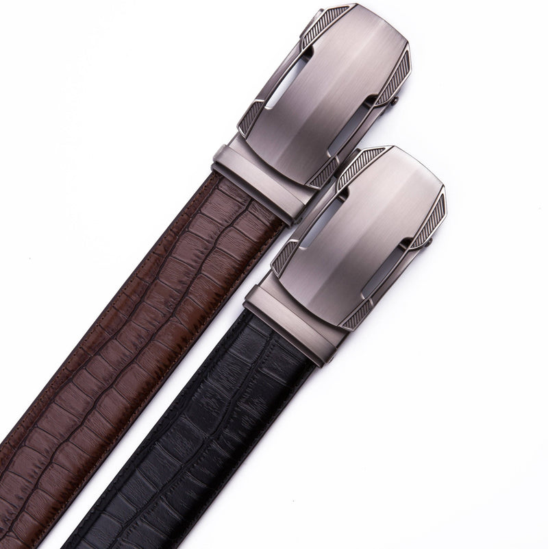 Men's Ratchet Leather Belt - LA2077 - Bundle Bus