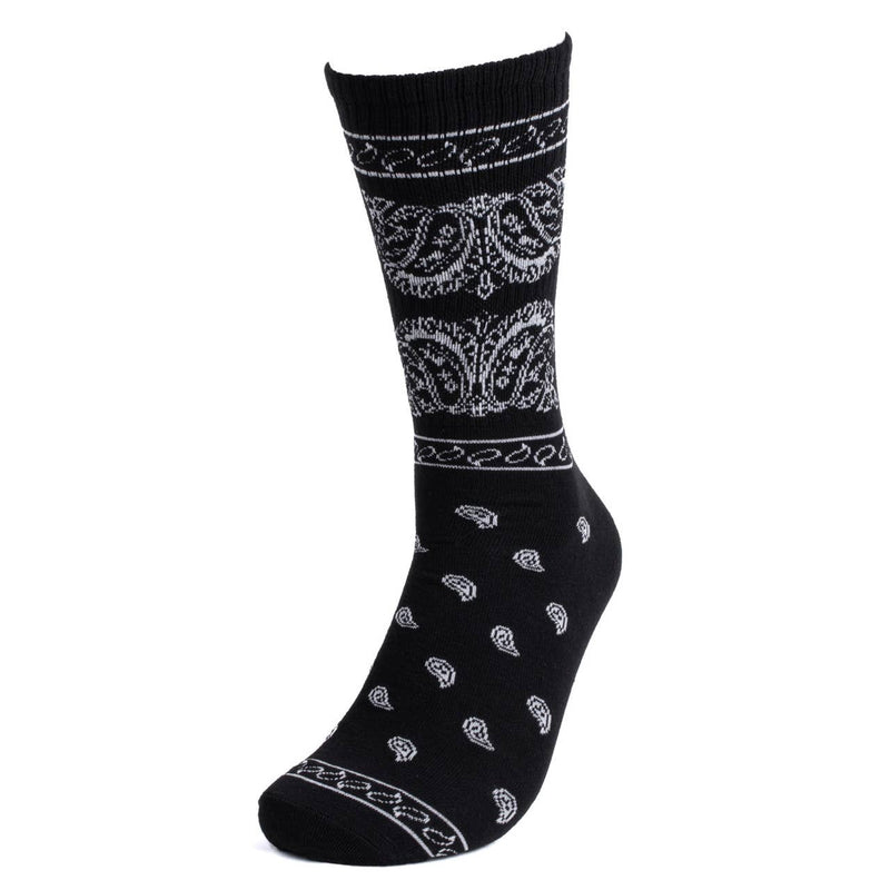 Men's Ribbed Paisley Bandana Novelty Socks - Bundle Bus