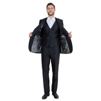 Men's Sharskin Slim - Fit 3 - Piece Suit - Bundle Bus