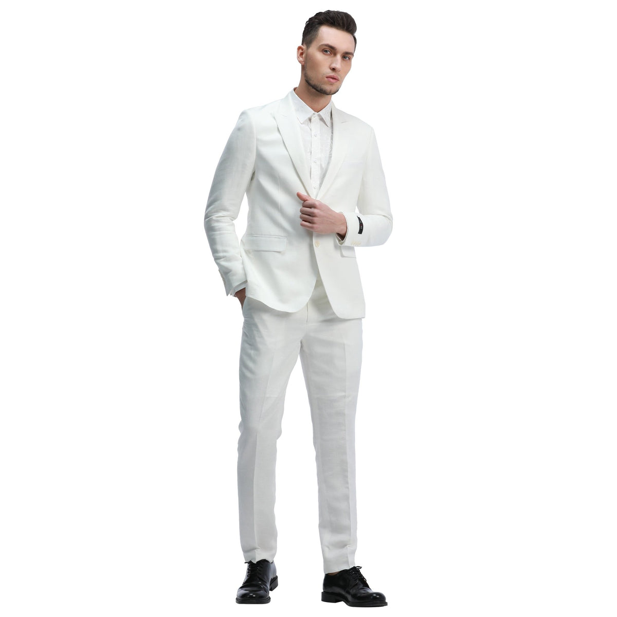 Men's Skinny Fit 2pc Linen Suit - Bundle Bus