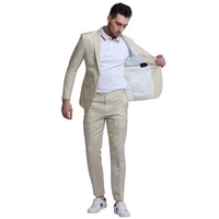 Men's Skinny Fit 2pc Linen Suit - Bundle Bus