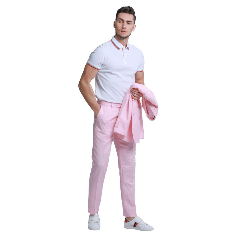 Men's Skinny Fit 2pc Linen Suit - Bundle Bus