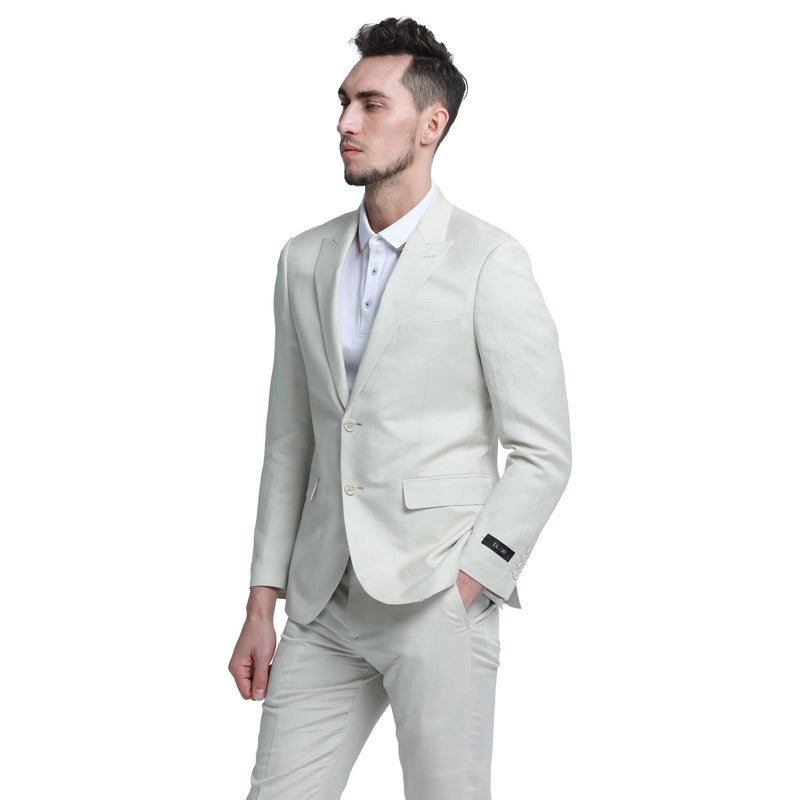Men's Skinny Fit 2pc Linen Suit - Bundle Bus