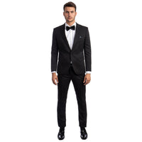 Men's Skinny - Fit 2pc Suit w/ Peak Lapel - Bundle Bus