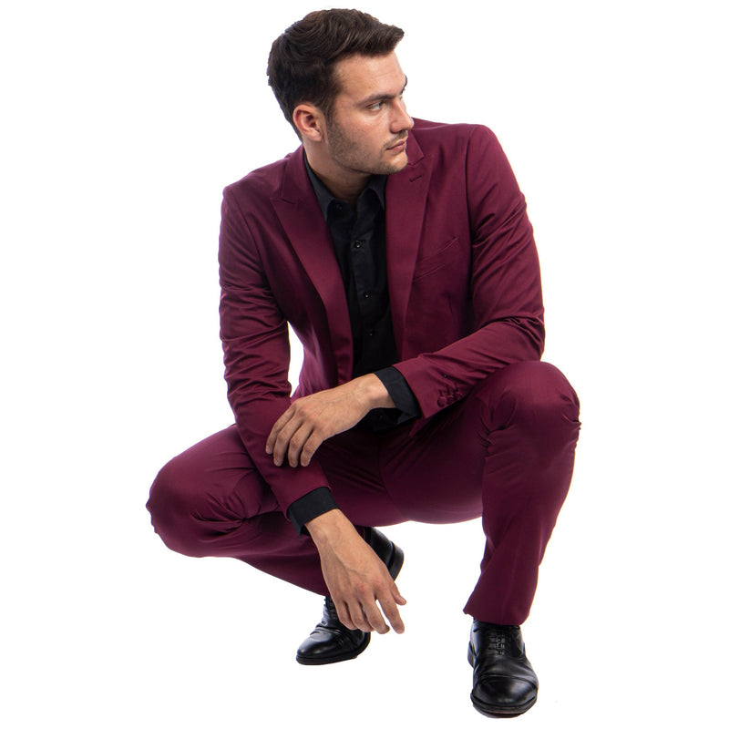 Men's Skinny - Fit 2pc Suit w/ Peak Lapel - Bundle Bus