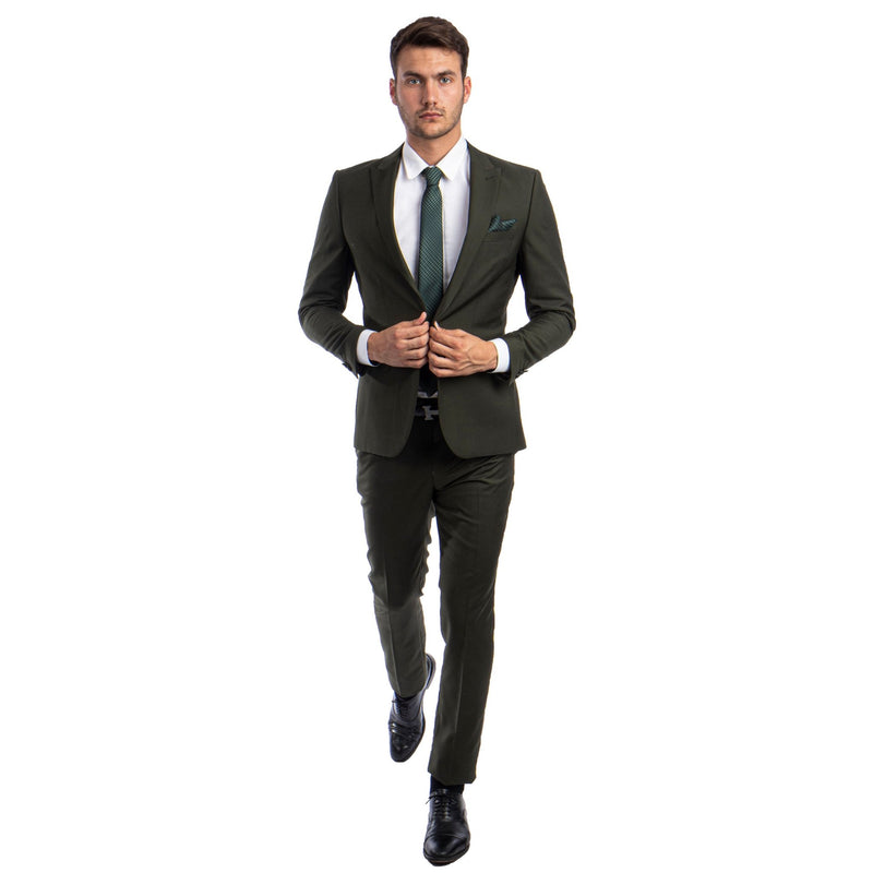 Men's Skinny - Fit 2pc Suit w/ Peak Lapel - Bundle Bus