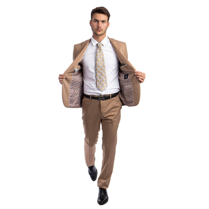 Men's Skinny - Fit 2pc Suit w/ Peak Lapel - Bundle Bus